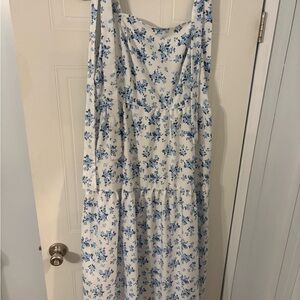 Floral Blue and White Women's Dress
